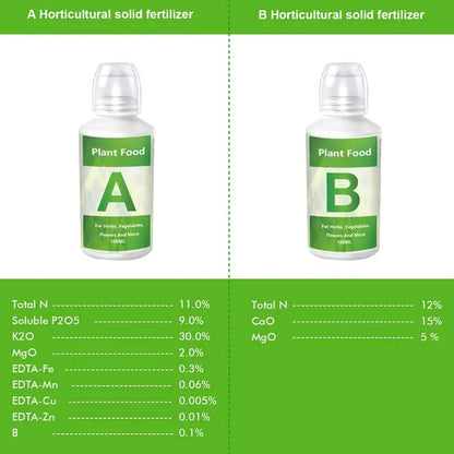 Hydroponic AB Nutrient Solution Set – Plant Fertilizer for Flowers & Vegetables