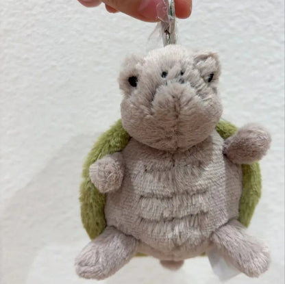Jellycat Mr. Timmy Turtle Keychain – Cute Plush Pendant for Bags, Baby Doll Gift, Turtle Toy Key Ring