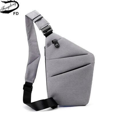Ultra-Thin Anti-Theft Chest Bag for Men | Crossbody Sling Bag for Travel & Sports | Fengdong Mini Shoulder Bag