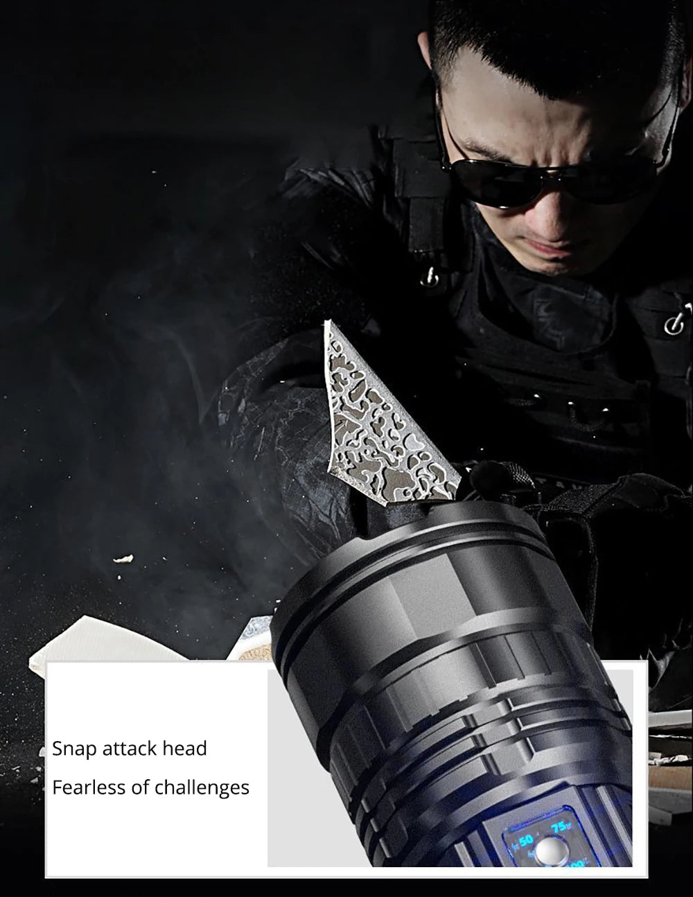 1000W Tactical LED Flashlight – Built-in 15000mAh Battery Emergency Spotlight, 9km Beam, 990,000,000LM Super Bright Torch