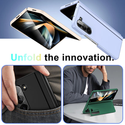 Full Coverage Hard PC + TPU Case for Samsung Galaxy Z Fold 5/4/3 5G – Anti-Fingerprint, Anti-Scratch, Heavy Duty with Holder, Matte & Non-Slip Design