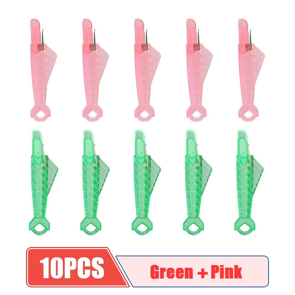 Fish Line Wire Threader 10PCS Auto Needle Threader: Fish Type Wire Loop DIY Threader for Sewin ...