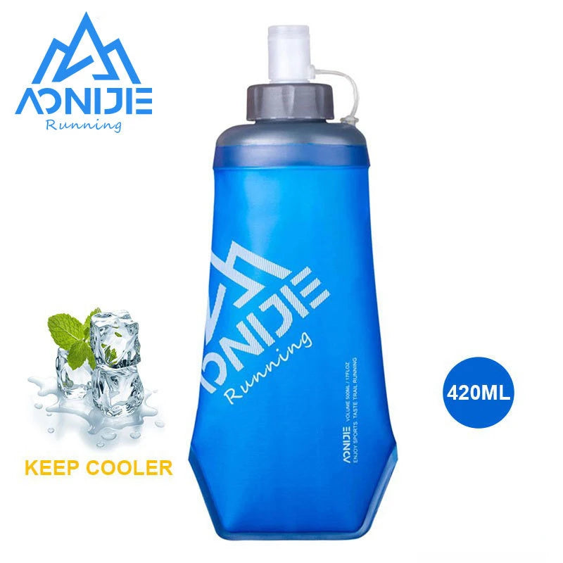 AONIJIE Soft Flask Water Bottle — 250ml/500ml Folding, Collapsible, TPU BPA-Free for Running Hydration Packs, Waist Bags & Vests (SD09/SD10)
