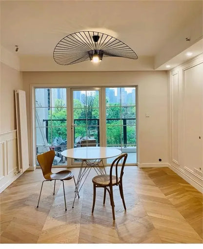 Italian Cross-Border Nordic Straw Hat Fabric Lamp — Modern Designer Art Lamp for Restaurant & Living Bedroom