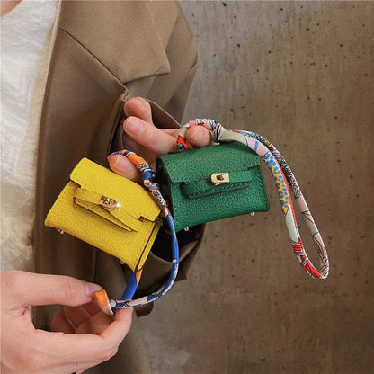 Elevate Your Style: Luxury Handbag Leather Earphone Cases for AirPods 1 2 3 Pro 2 - Wireless Bluetooth Headset Bag with Protective Cover and Lanyard