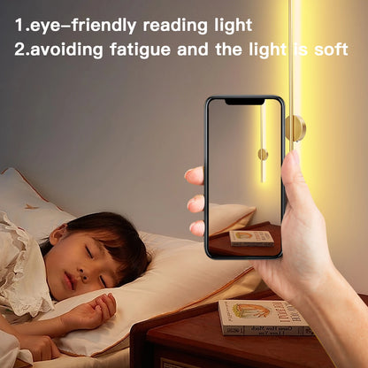 50cm/80cm Rechargeable Wall Light – Wireless Dimming LED Lamp with Remote Control, Modern Night Lamp for Bedroom