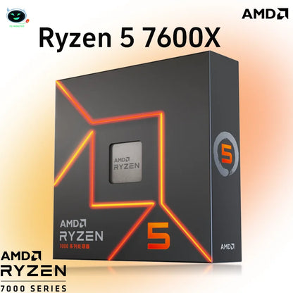 AMD Ryzen 5 7600X 6-Core 12-Thread CPU Processor - 4.7 GHz, 32MB L3 Cache, PCIe 5.0, 105W, LGA AM5 for Gaming