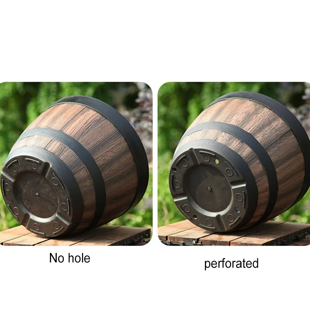 Large Capacity Bucket-Style Flower Pot – Retro Planter for Home & Garden