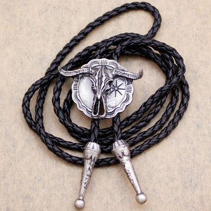 New Arrival Western Southwest Longhorn Steer Cow Skull Bolo Tie – Leather Rodeo Neck Tie, Fashion Shirt Accessories