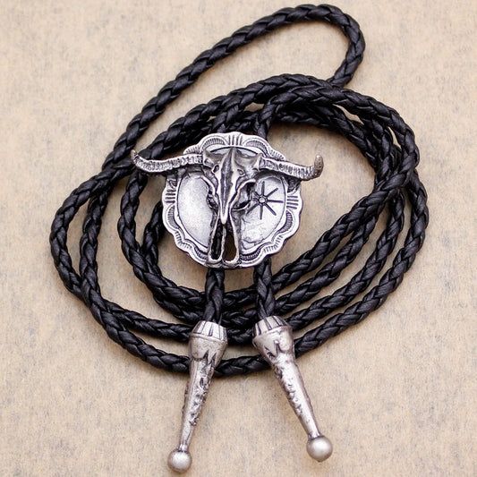 New Arrival Western Southwest Longhorn Steer Cow Skull Bolo Tie – Leather Rodeo Neck Tie, Fashion Shirt Accessories