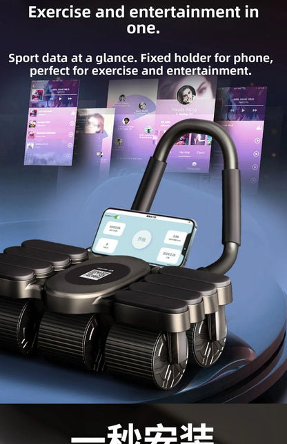 Updated Six-Wheel Eight-Knee Abdominal Wheel – PU Rebound Fitness Equipment for Home Exercise