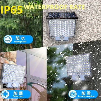 106LED Split Solar Lamp - 3 Lighting Modes Outdoor Decoration Wall Light with PIR Motion Sensor - Waterproof Garden Garage Lamp