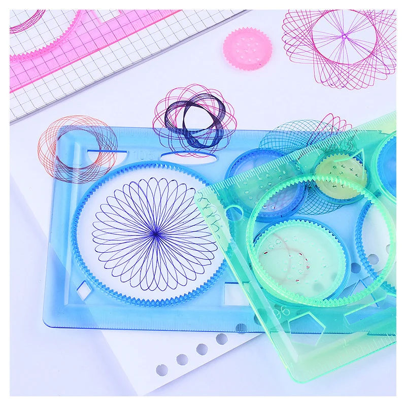 Geometry Spirograph Drawing Stencils Set: Creative Kids Educational Toy for Art Crafts - Variety of Flowers Ruler, Painting Template for Hours of Fun