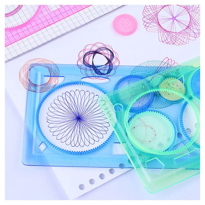 Geometry Spirograph Drawing Stencils Set: Creative Kids Educational Toy for Art Crafts - Variety of Flowers Ruler, Painting Template for Hours of Fun