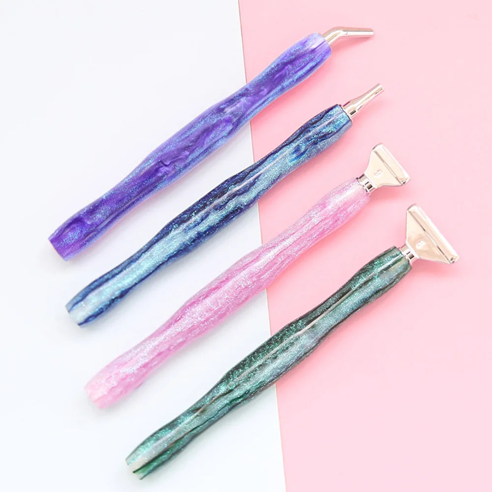 5D Resin Diamond Painting Pen - Includes Metal Replacement Heads, Multi-Placers, and Point Drill Pens for DIY Diamond Nail Art