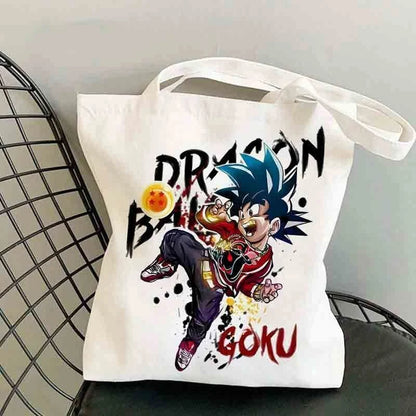 Dragon Ball Anime Canvas Tote Bag – Large-Capacity Eco Shoulder Bag for Women & Students