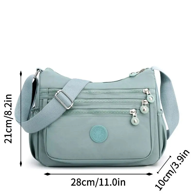 Waterproof Nylon Shoulder Bag | Crossbody Messenger Bag for Women | Ladies Handbag