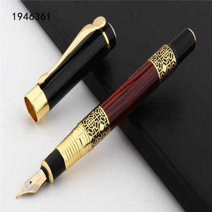 High-Quality 530 Golden Carving Mahogany Fountain Pen | Business School Student Office Supplies