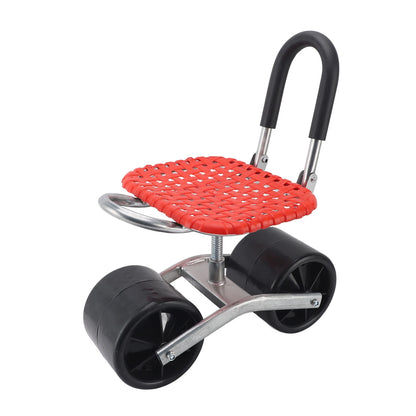 Garden Scooter Rolling Work Seat — Adjustable Iron Labor-Saving Seat for Efficient Field Work