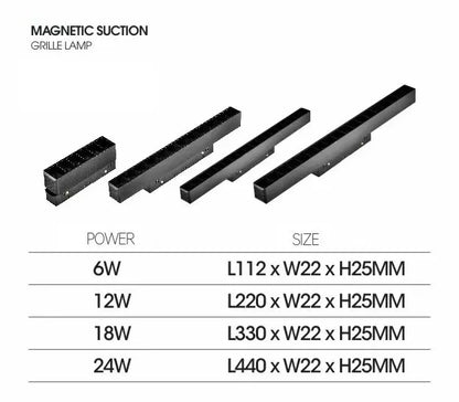 LED Magnetic Track Light Grille, Modern Embedded Flexible Linear Flood Lamp, DC48V Ceiling Spotlight for Indoor Living