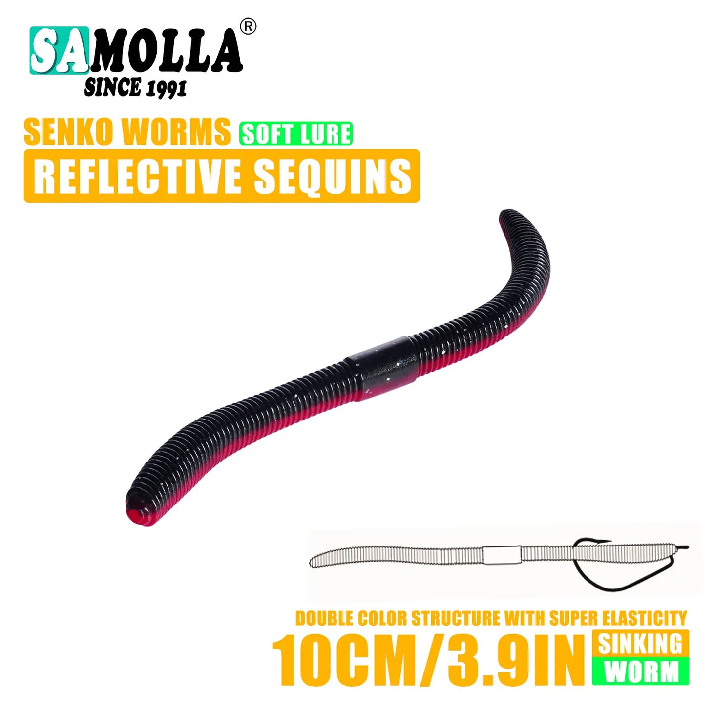 Soft Bait Senko Worms – 10cm/14cm, 10-15pcs Bag Wacky Stick Fishing Lures for Bass & All Fish