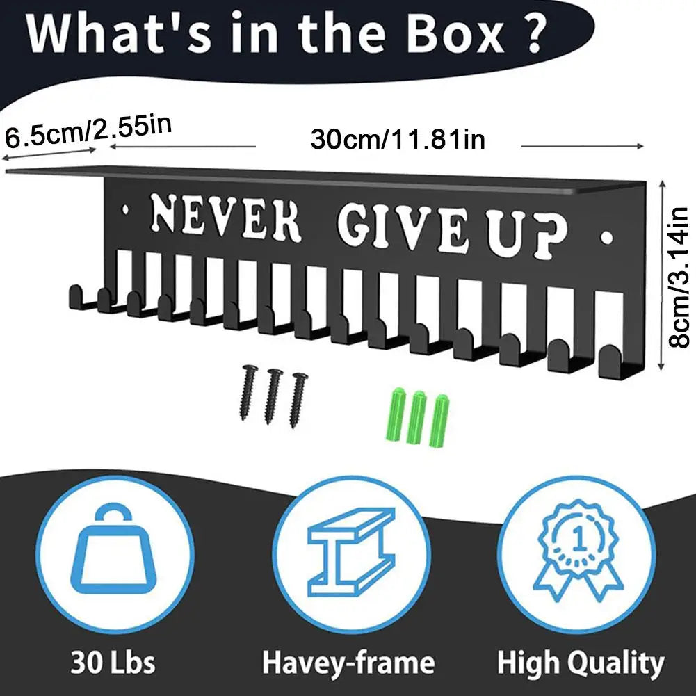 Sports Medal Display Rack – Metal Hanger Holder Organizer for Football, Basketball, Volleyball, and Ribbon Medals