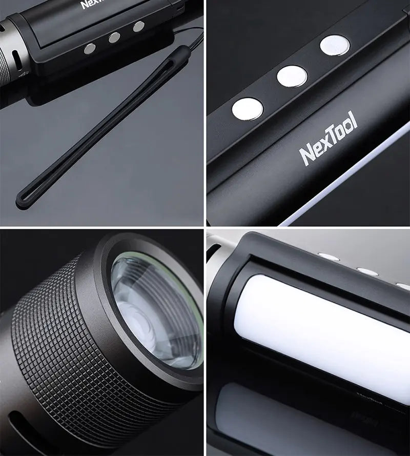 Nextool Outdoor 6 in 1 Zoom Flashlight - Multifunction Portable LED Light, Sound, Alarm, 1000lm, Waterproof, 2600mAh