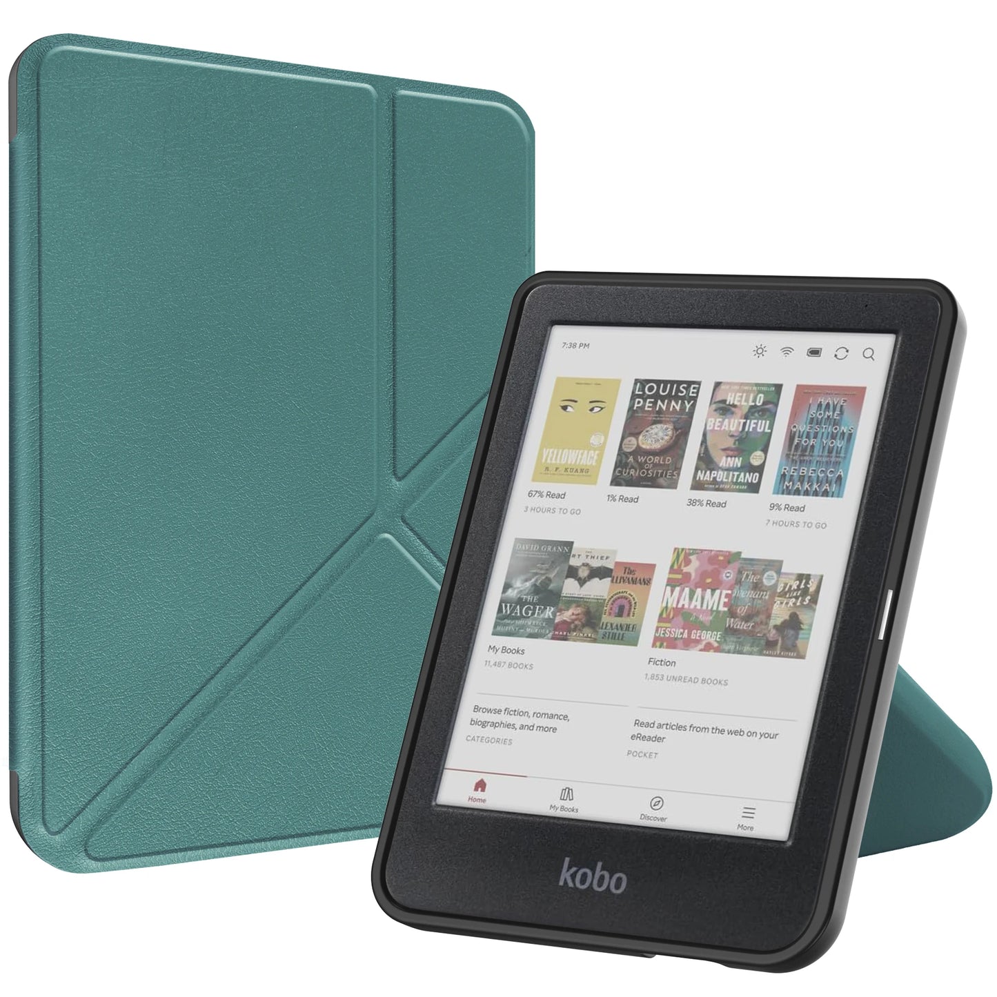 Smart Case for Kobo Clara Colour/BW/2E – Multi-Folding Stand, Magnetic Cover, Soft Back, Auto Sleep/Wake