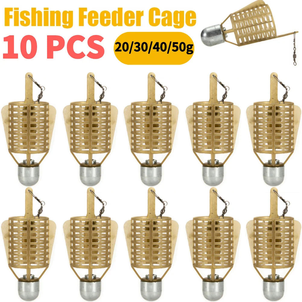 Fishing Hooks Explosion Bait Cage with Iron Head – Spherical Basket Feeder Holder Tackle Tool