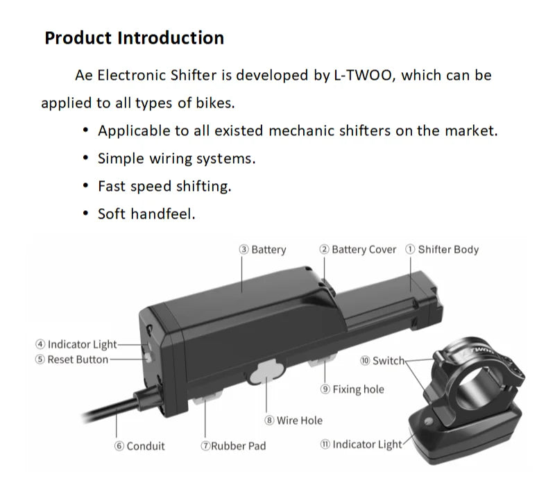 LTWOO Ae Wireless Bike Groupset Kit — 3s-13s Electronic Derailleur, Shifter Lever & Drivetrain Parts