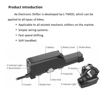 LTWOO Ae Wireless Bike Groupset Kit — 3s-13s Electronic Derailleur, Shifter Lever & Drivetrain Parts