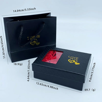 Window Opening Jewelry Box - Romantic 6 Rose Pendants, Ring & Bracelet Gift Packaging for Valentine's Day, Eternal Flower Design