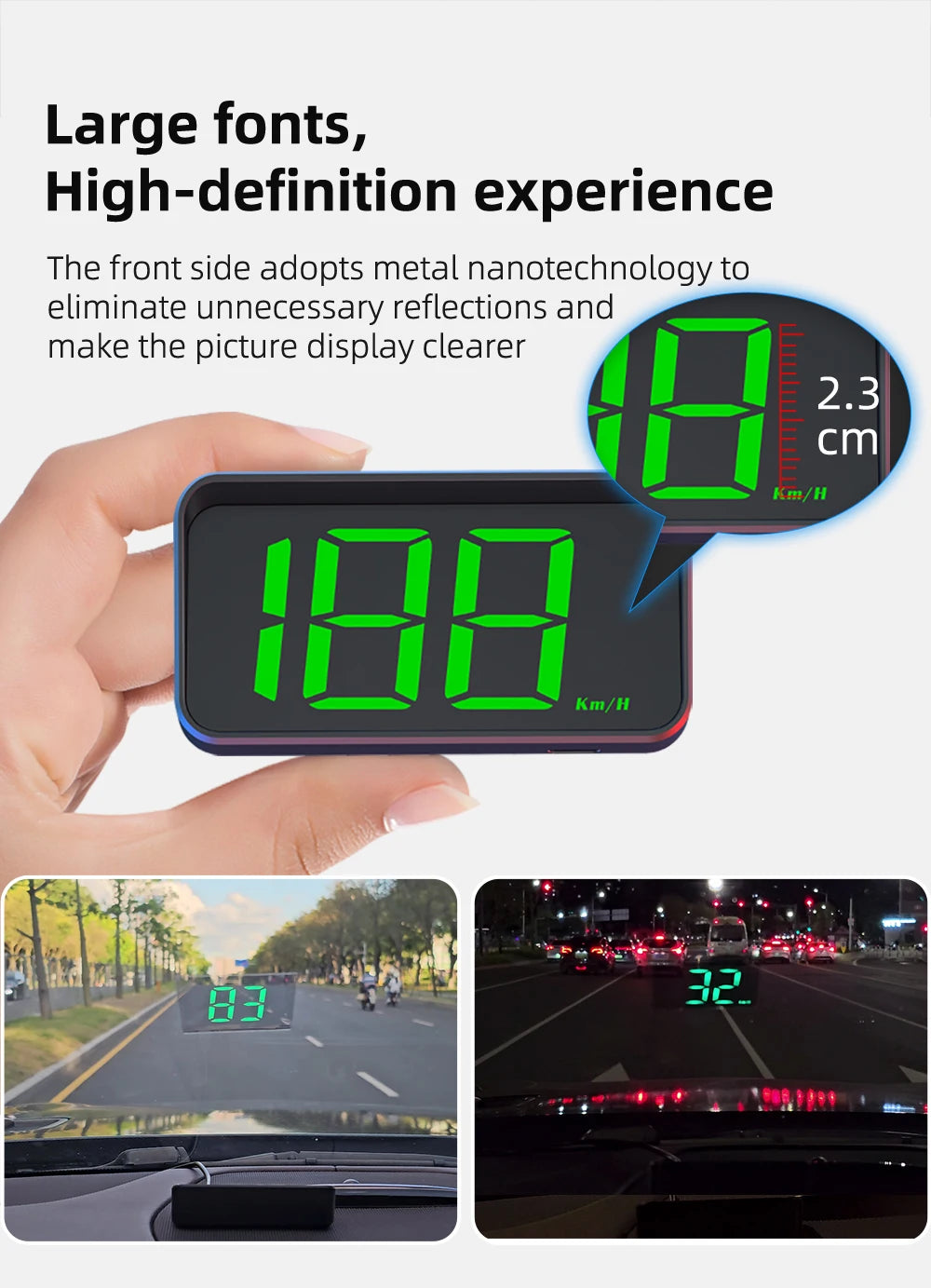 Car Head-Up Display M2 – HD GPS Speedometer, Digital Speed KMH Projector for All Cars, Auto Electronics Accessories