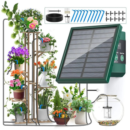 Solar Garden Drip Irrigation System — Automatic Balcony Watering DIY with Drip Hose
