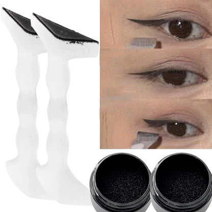 Double-Ended Eyeliner Stamps Set - Long-Lasting Template with Ink for DIY Eye Liner Extension & Makeup Stencils Tools