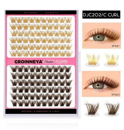 Lash Clusters Extension Kit – Fake Eyelashes Set with Lash Bond, Seal, and Applicator Tool for Makeup