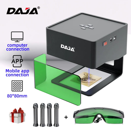 DAJA DJ6 Laser Engraver CNC, 3000mW Mini Laser Engraving Machine, Printer Cutter for Wood, Plastic, DIY Logo Mark