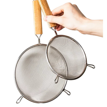 1–3pcs Stainless Steel Kitchen Flour & Juice Sieve – Handheld Mesh Strainer for Baking, Soy Milk & Oil