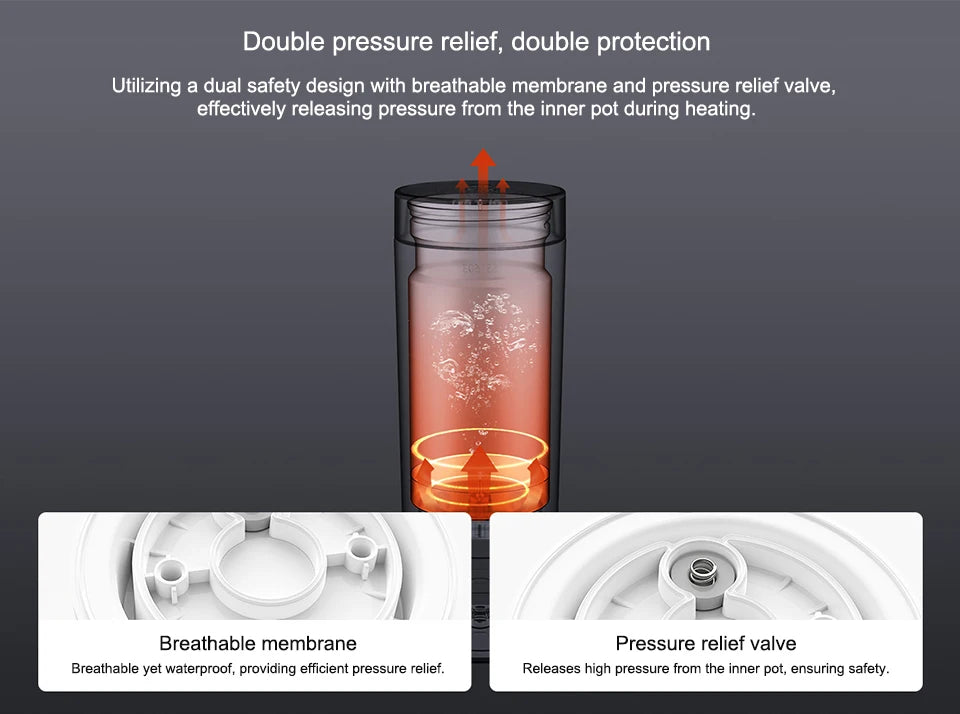 XIAOMI Mijia Portable Electric Kettle 2 — 350ml Smart Temperature Insulated Thermos Cup Fast Water Boiler for Travel