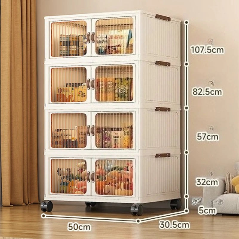 Large Capacity Collapsible Storage Bin — Plastic Organizer with Lid for Clothes, Toys & Blankets, Stackable & Portable for Bedroom or Nursery