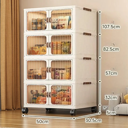 Large Capacity Collapsible Storage Bin — Plastic Organizer with Lid for Clothes, Toys & Blankets, Stackable & Portable for Bedroom or Nursery