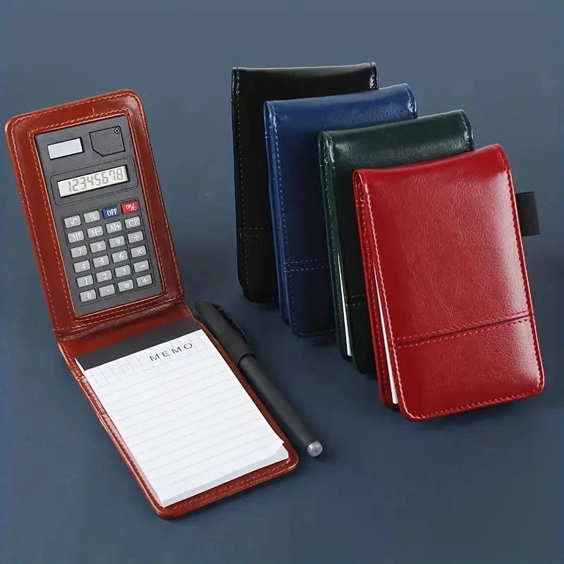 A7 Multi-Functional Business Notebook - Portable Office Notepad with Calculator and Post-It Notes for Organized Professionals