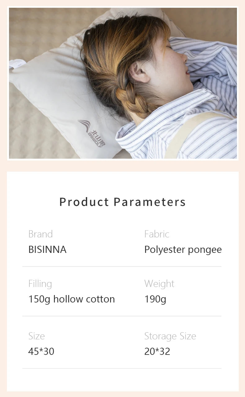 BISINNA Ultralight Outdoor Camping Pillow – Compressible Portable Hiking & Travel Pillow