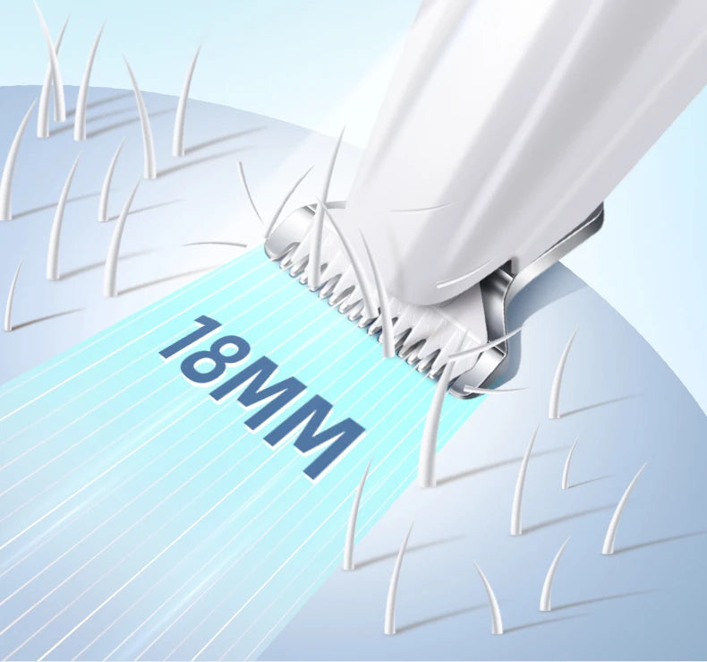 Type-C Dog Paw Trimmer - Waterproof Pet Hair Clippers with LED Light & Display, 18mm Wide Blade Grooming Tool