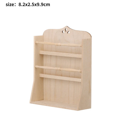 1/6 Scale BJD Dollhouse Wooden Shelf & Sink Cabinet — Miniature Kitchen Furniture Accessory for Dollhouse Bar Counter