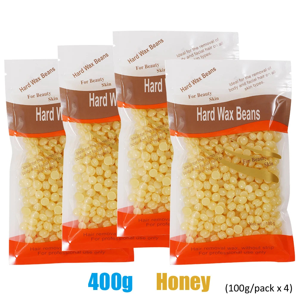 500g/200g/50g Hard Wax Beans – European Brazilian Pearl Wax for Hair Removal & Wax Warmer Machine