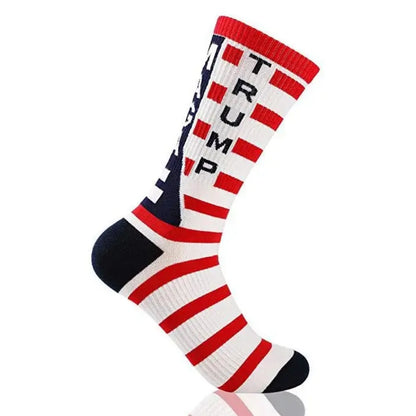 2024 President Donald Trump Socks – Unisex Funny Print Casual Crew Socks, 3D Fake Hair Design, Hot Sale Hip Hop Style