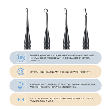AZDENT Dental Micro Mouth Mirror – 2mm/3mm/5mm Anti-Fog Odontoscope with Detachable Handle for Oral Check