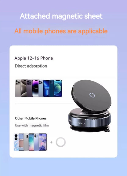 Vacuum Magnetic Car Phone Holder – Universal Suction Cup, Mirror & Shower Stand for iPhone 16/15/14/13/12 Pro Max, Samsung