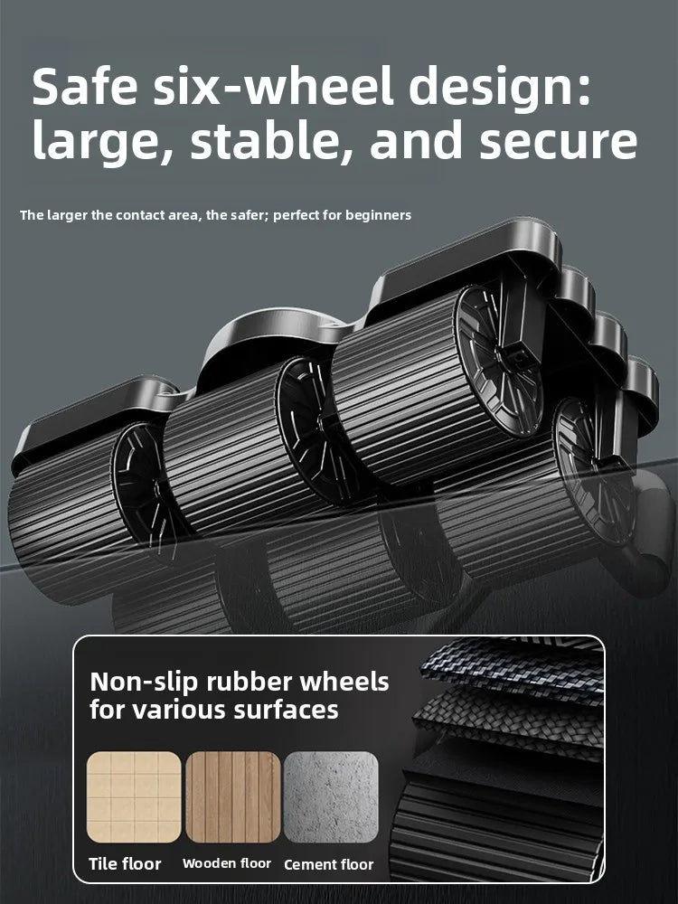 Updated Six-Wheel Eight-Knee Abdominal Wheel – PU Rebound Fitness Equipment for Home Exercise